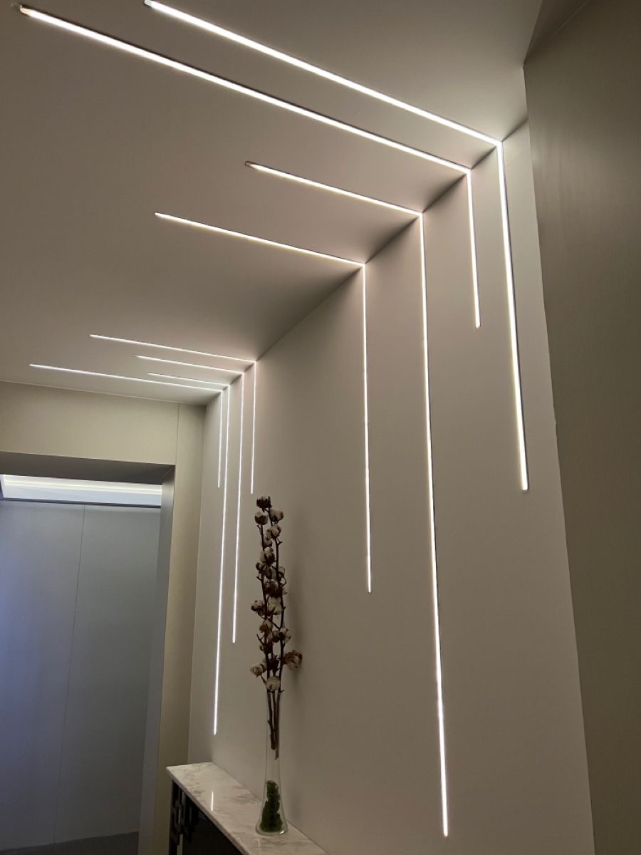 Premium stretch ceiling with integrated LED lighting by SkyLuxe Ceilings